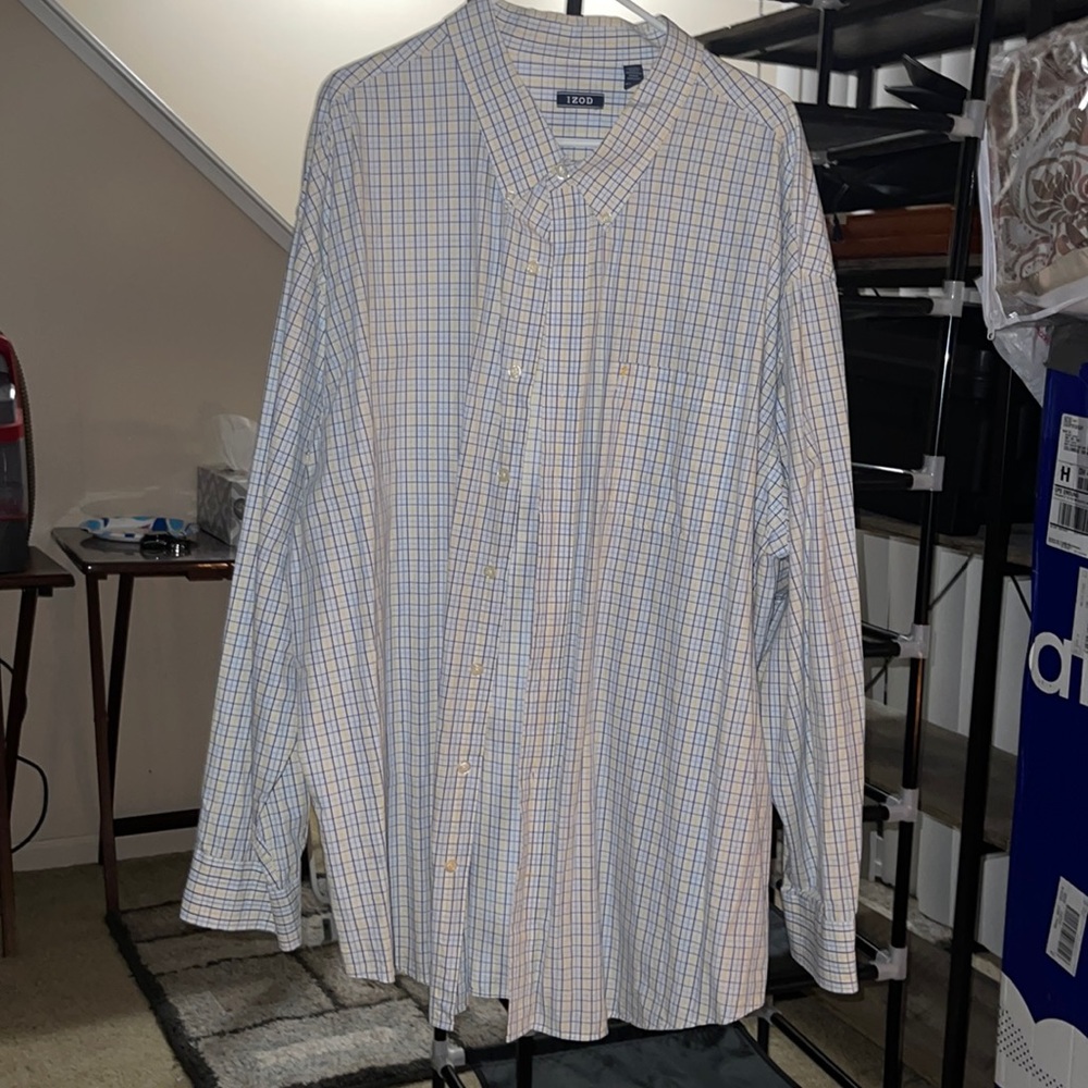 Mens long sleeve 4XL casual dress shirt